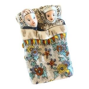 Chantilly Limoges Hinged Trinket Box, Vintage, Couple Laying in the Bed.